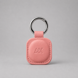 Aerdox AirTag keyring in pink, front view