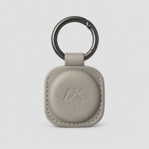 Aerdox AirTag keyring in grey, front view